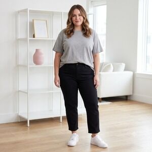 Chico's The Sculpt Slim Pants Women 18S Black High‎ Rise Curvy Stretch Trousers